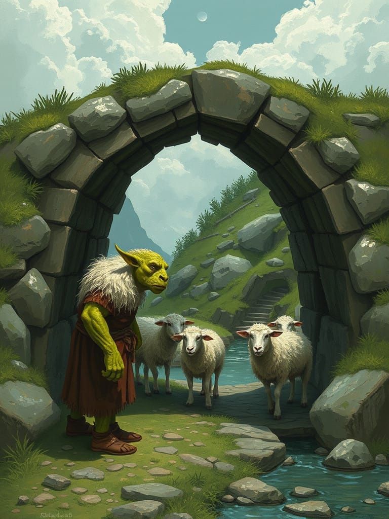 Mighty Ogre Demands a Sheep for Passage