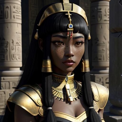 Cleopatra as Asian Woman with Freckles