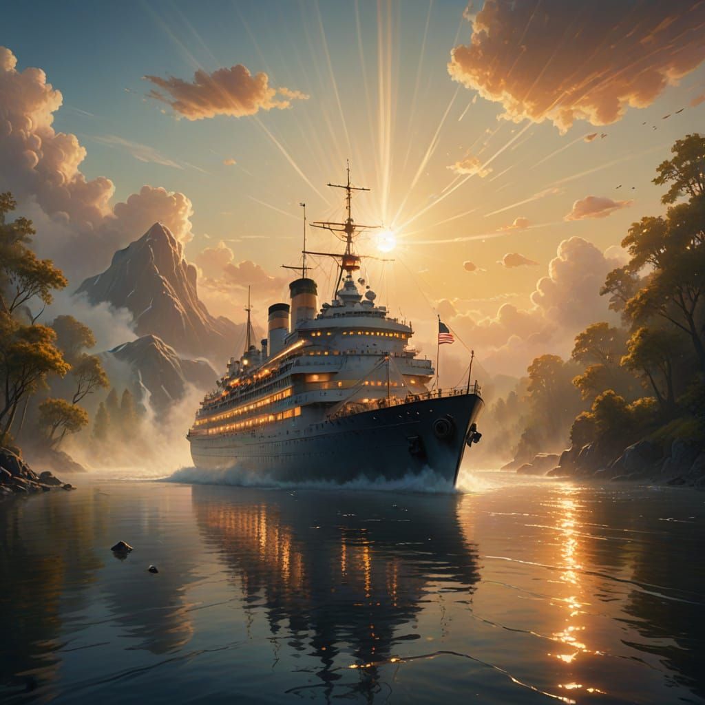 Sailing into the Golden Hour on the U.S.S. America