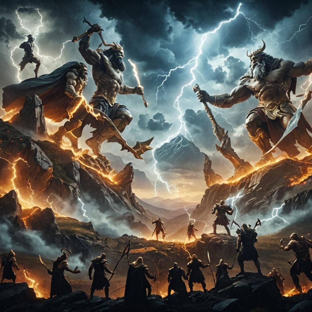 Cronus and Zeus Clash in Epic Battle