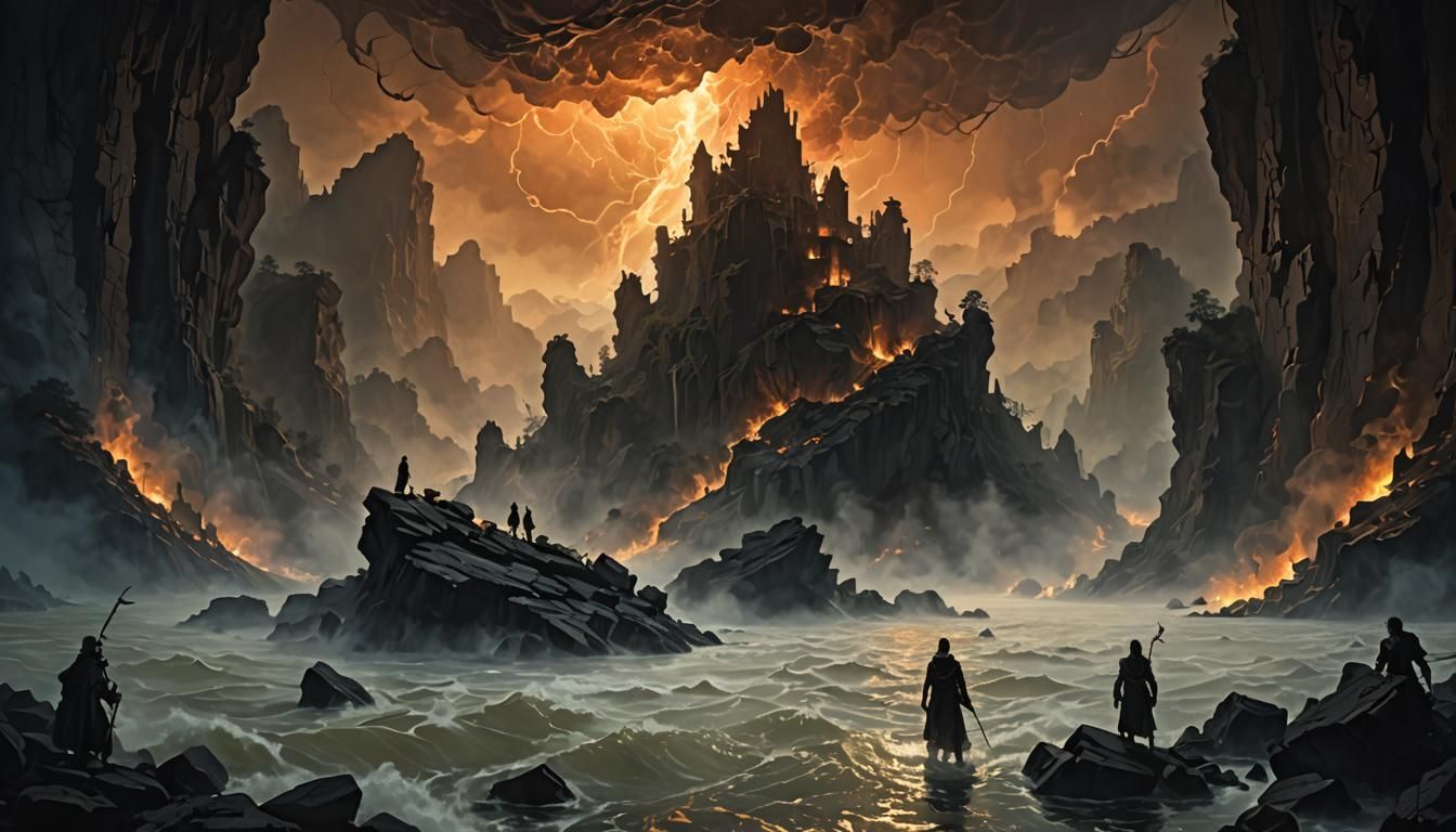 Souls Descending into a Desolate Dreamscape