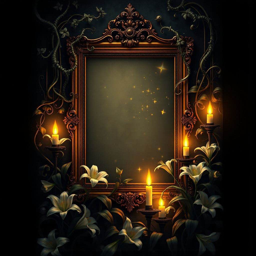 Mystical Garden Scene in Eerie Glow