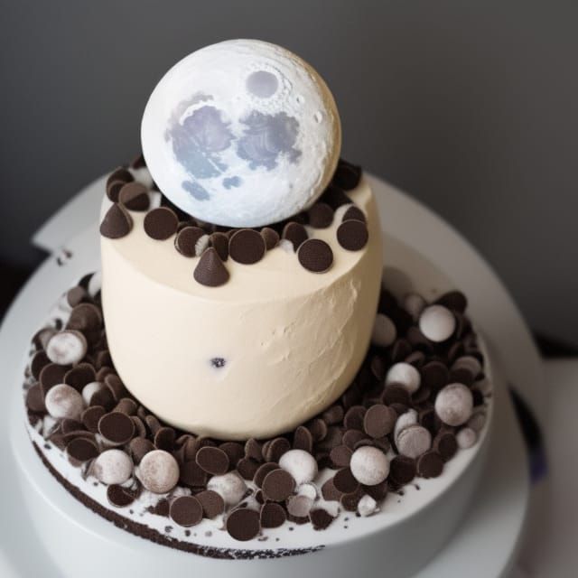 Moon as Cake with Chocolate Chips