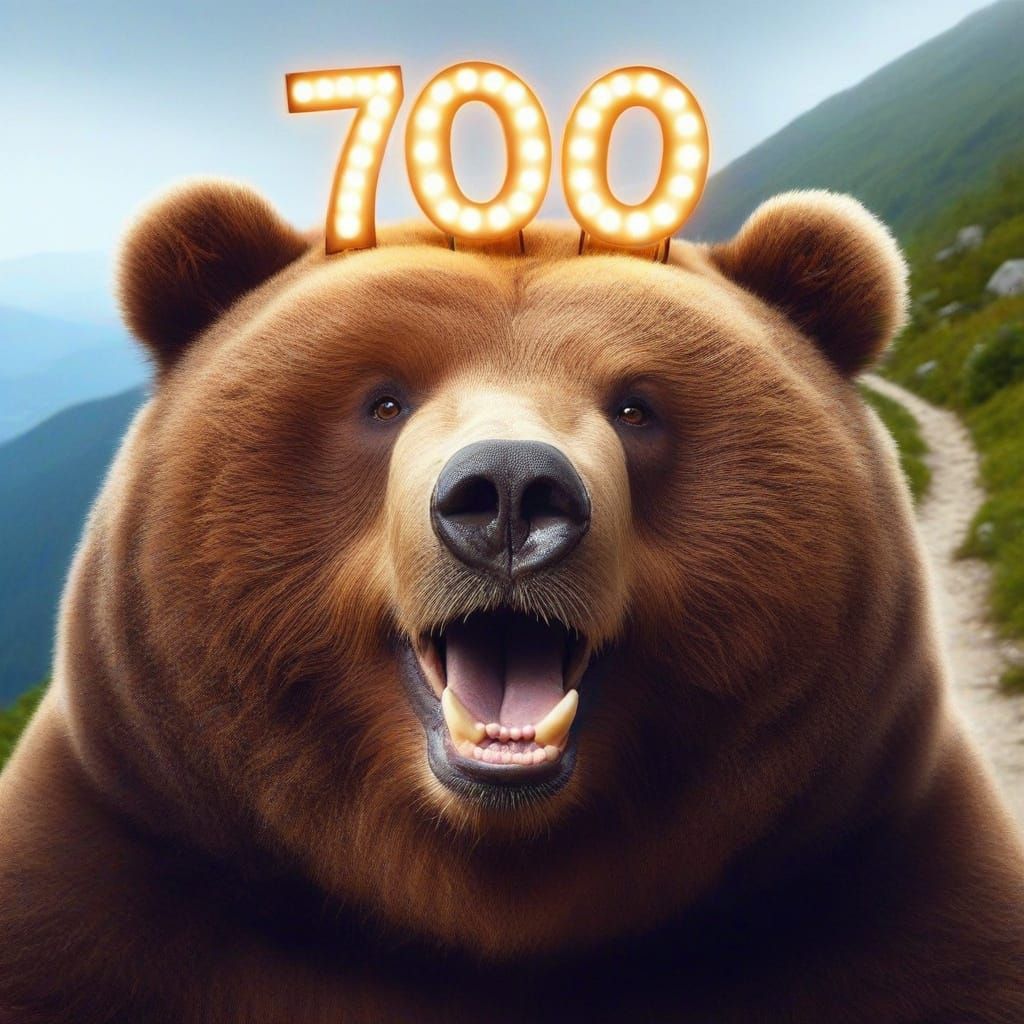 Happy Kodiak Bear in a Celebration Mood on Appalachian Trail