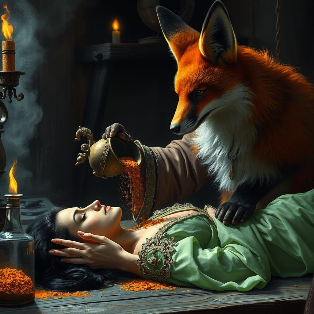 Midnight Alchemist Ritual in a Tolkien-Inspired Fantasy Sett...