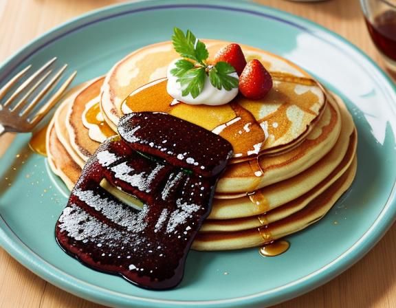Pancake Stack Close-Up: Delicious Food Photography
