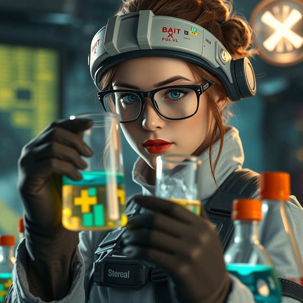 Female Engineer in a Fantasy Lab