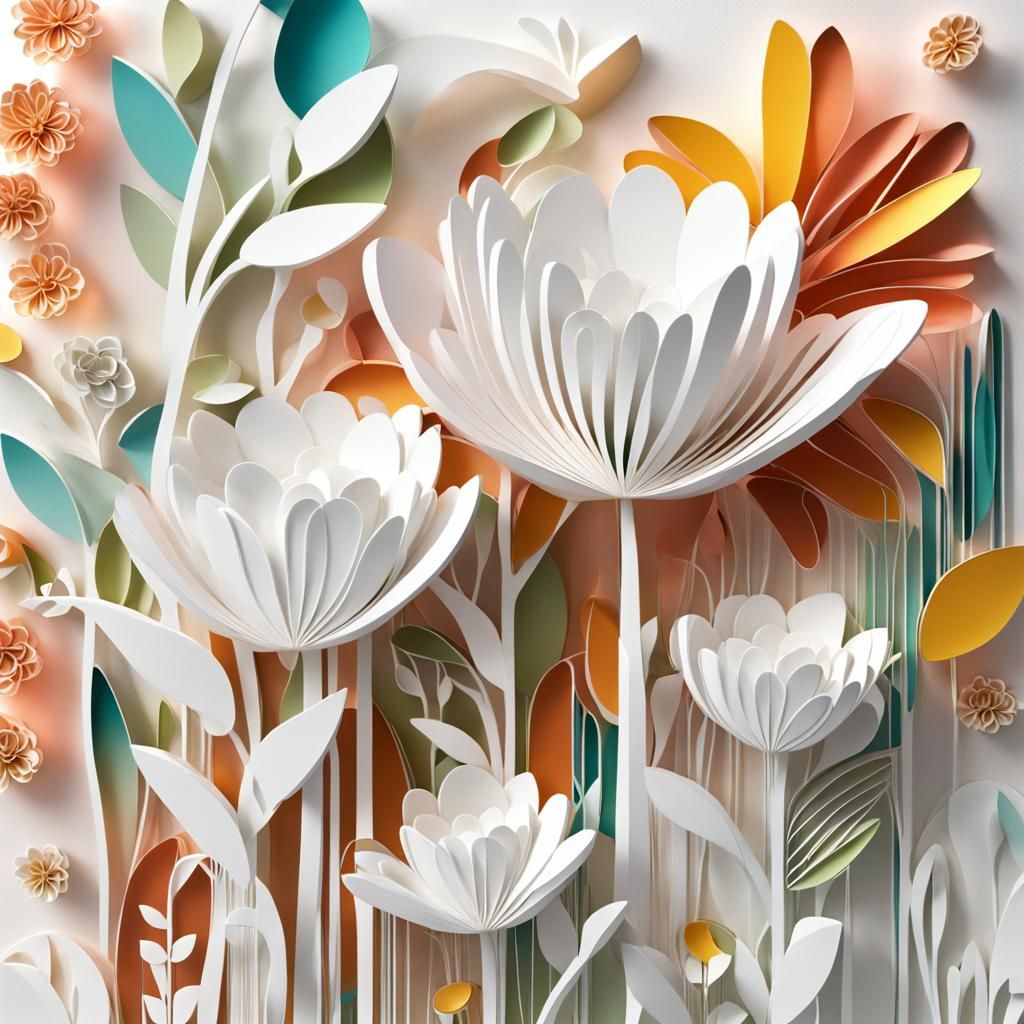 Boho Shimmering 3D Sculpture in Meadow Landscape