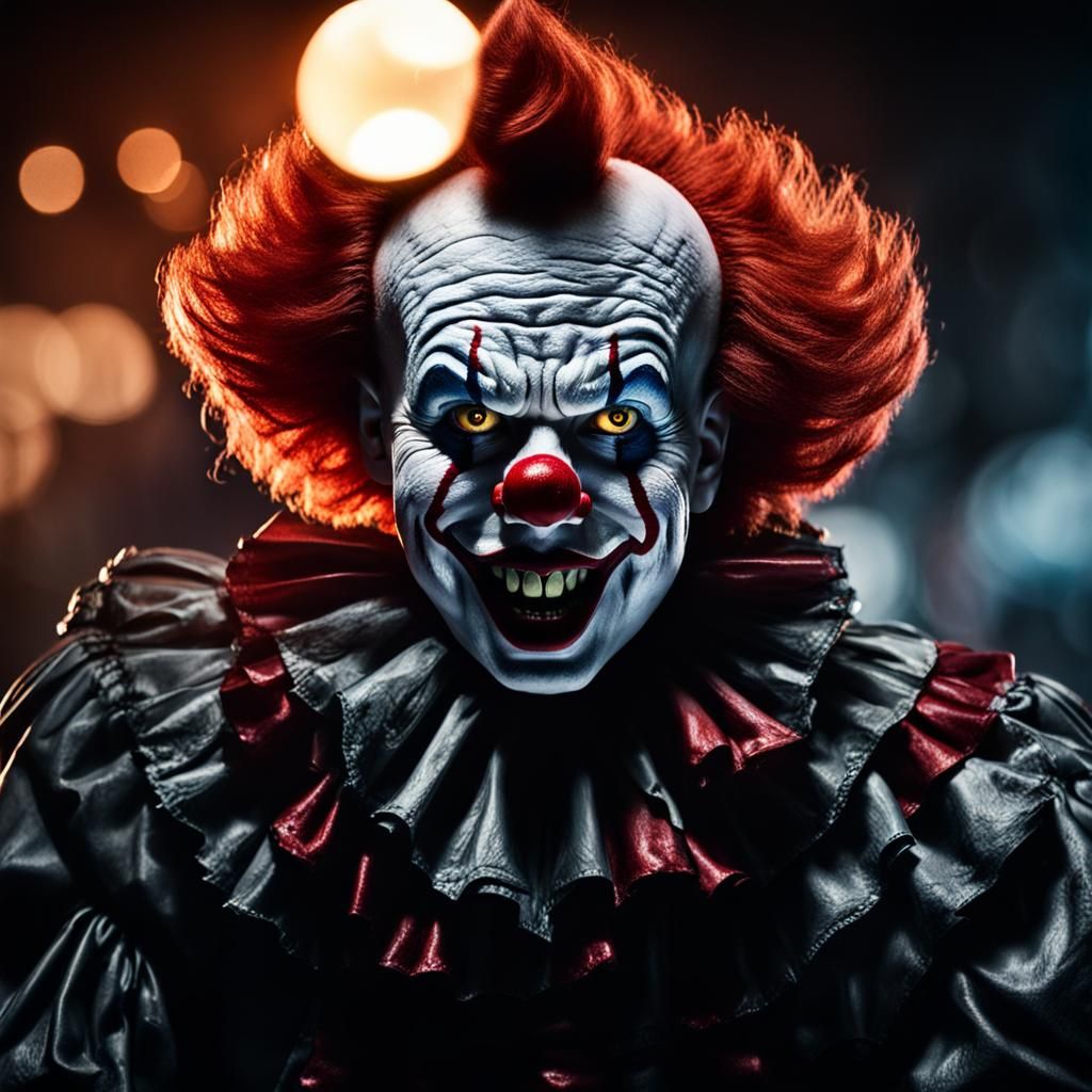Hyperrealistic Horror Clown Pennywise, Professional Photogra...