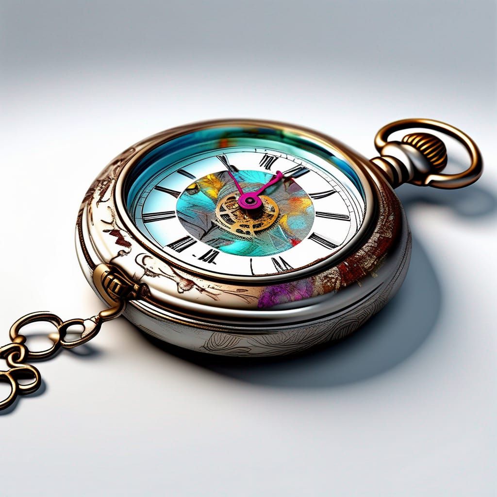 Pocket Watch in 3D Rendered Style