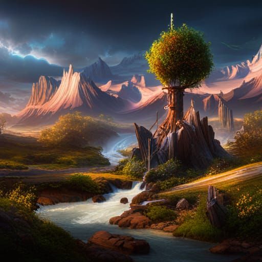 Dream Catcher in Rye: Detailed Matte Painting