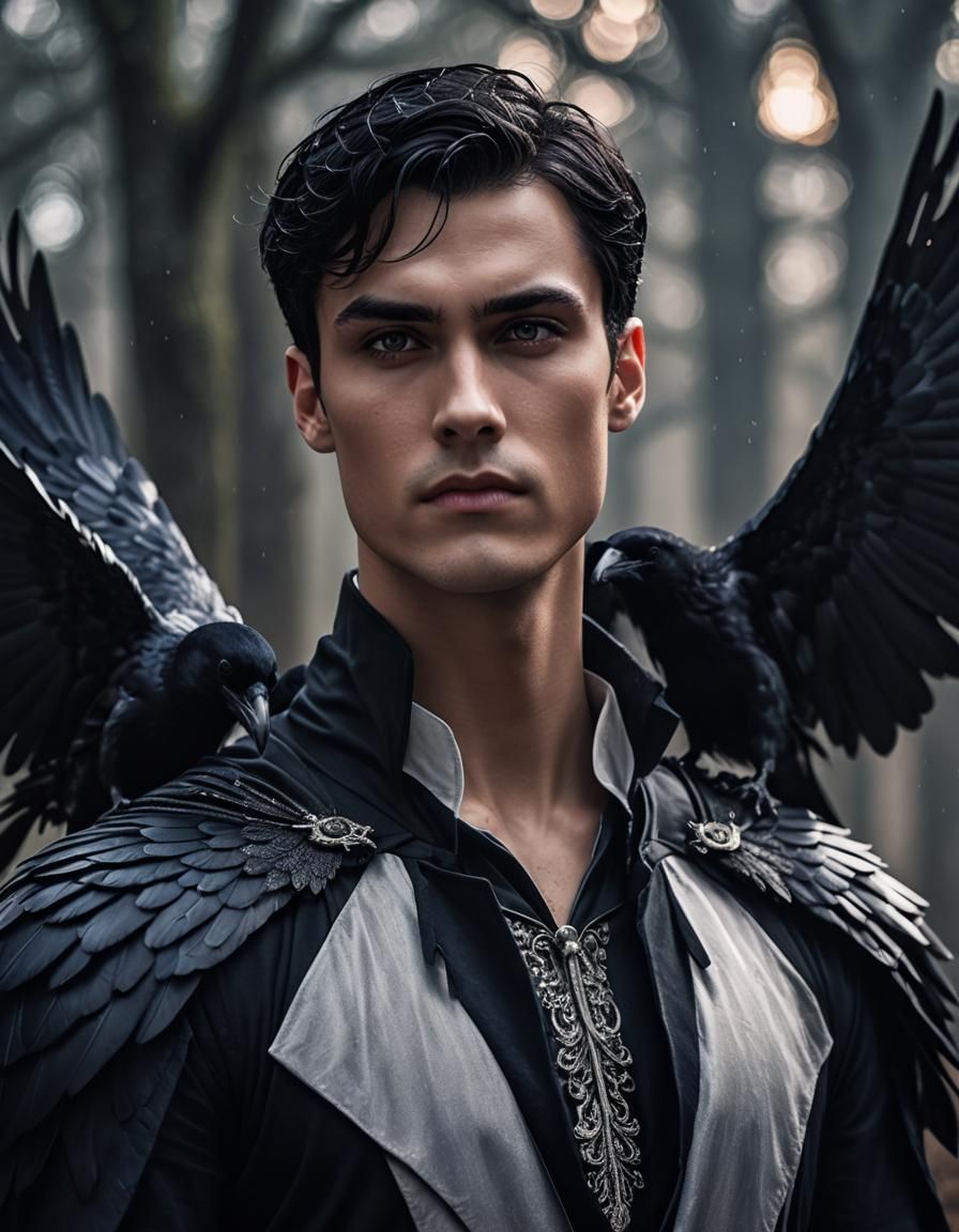 Majestic Dark Fantasy Portrait of Rhysand, Lord of the Night...