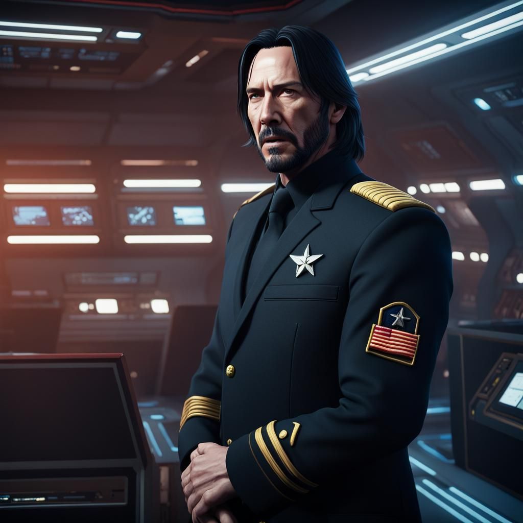 John Wick as Starfleet Captain: Detailed Matte Painting