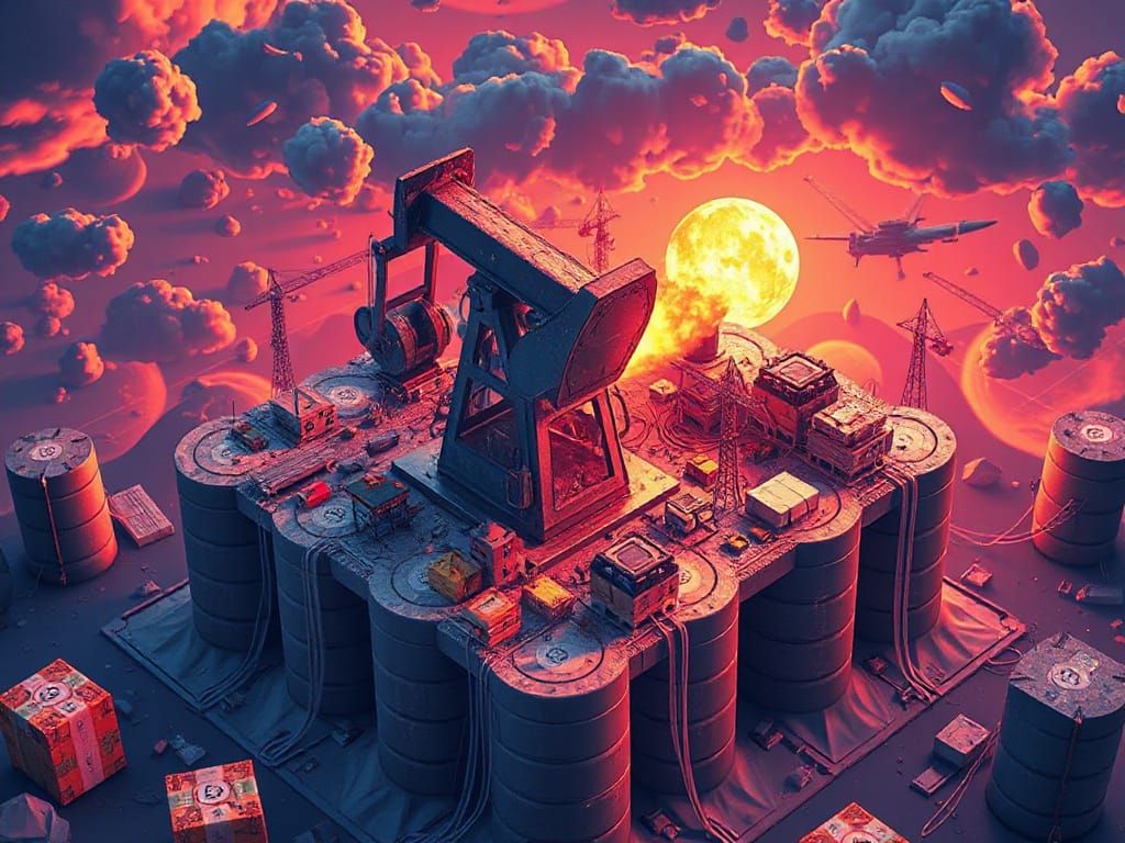 Abstract Maximalist Isometric Wallpaper Design