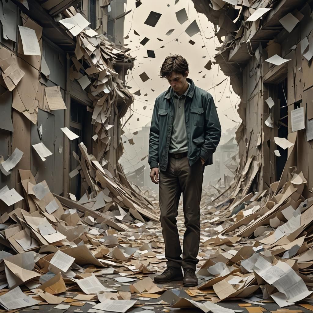 Shattered Creation: Discarded Work in Matte Painting Style