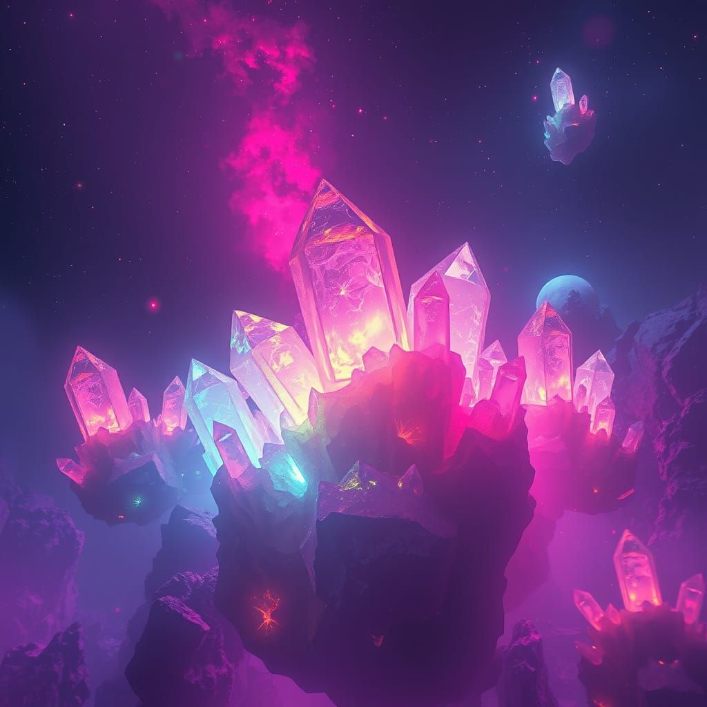 Cosmic Prismatic Quartz Formations in Quantum Universe