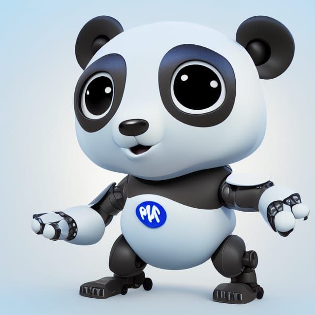 cute 3d robot panda bear Pixar, Disney, concept art, 3d digital art, Maya 3D, ZBrush Central 3D shading, bright colored ...