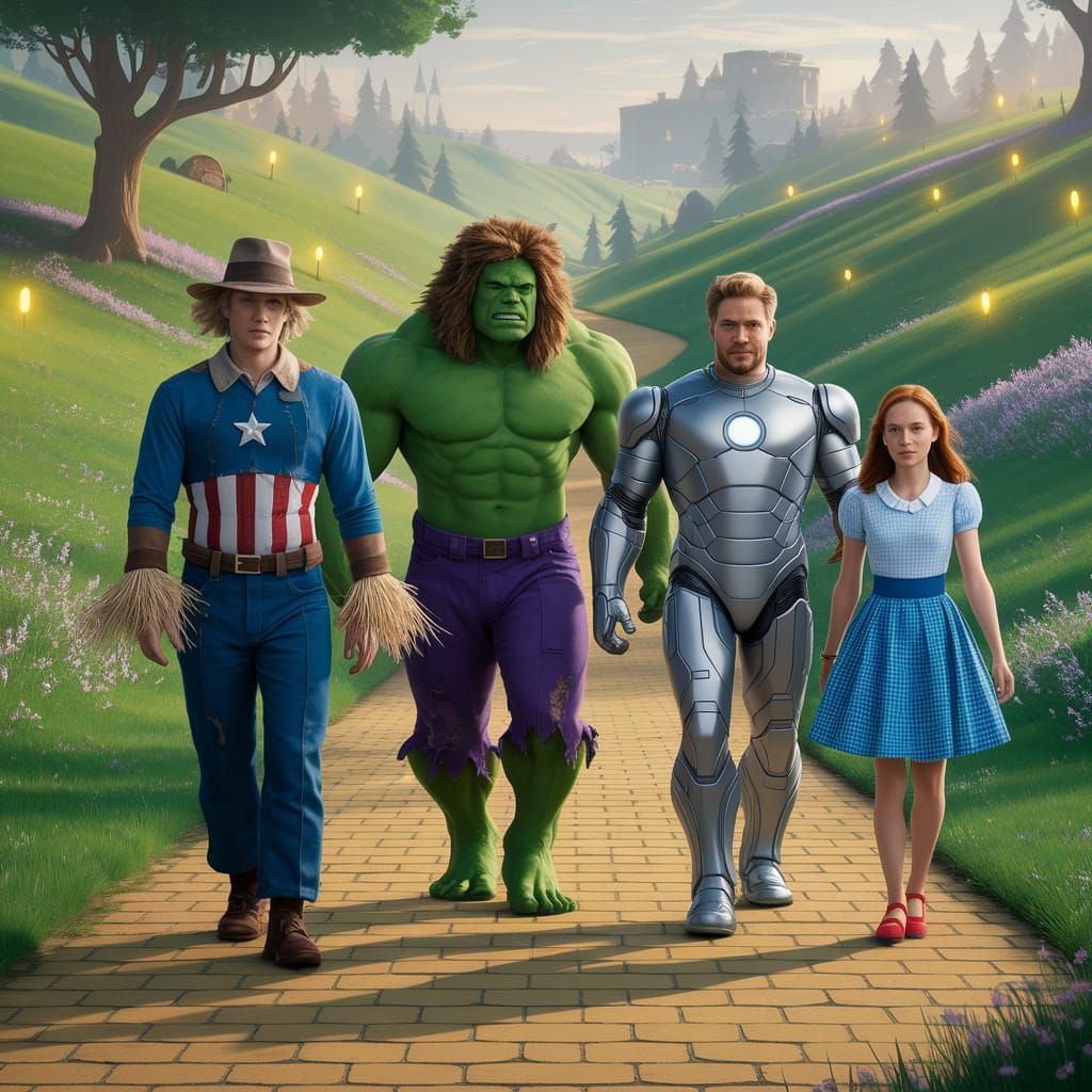 Avengers as Wizard of Oz Characters Embark on Whimsical Jour...