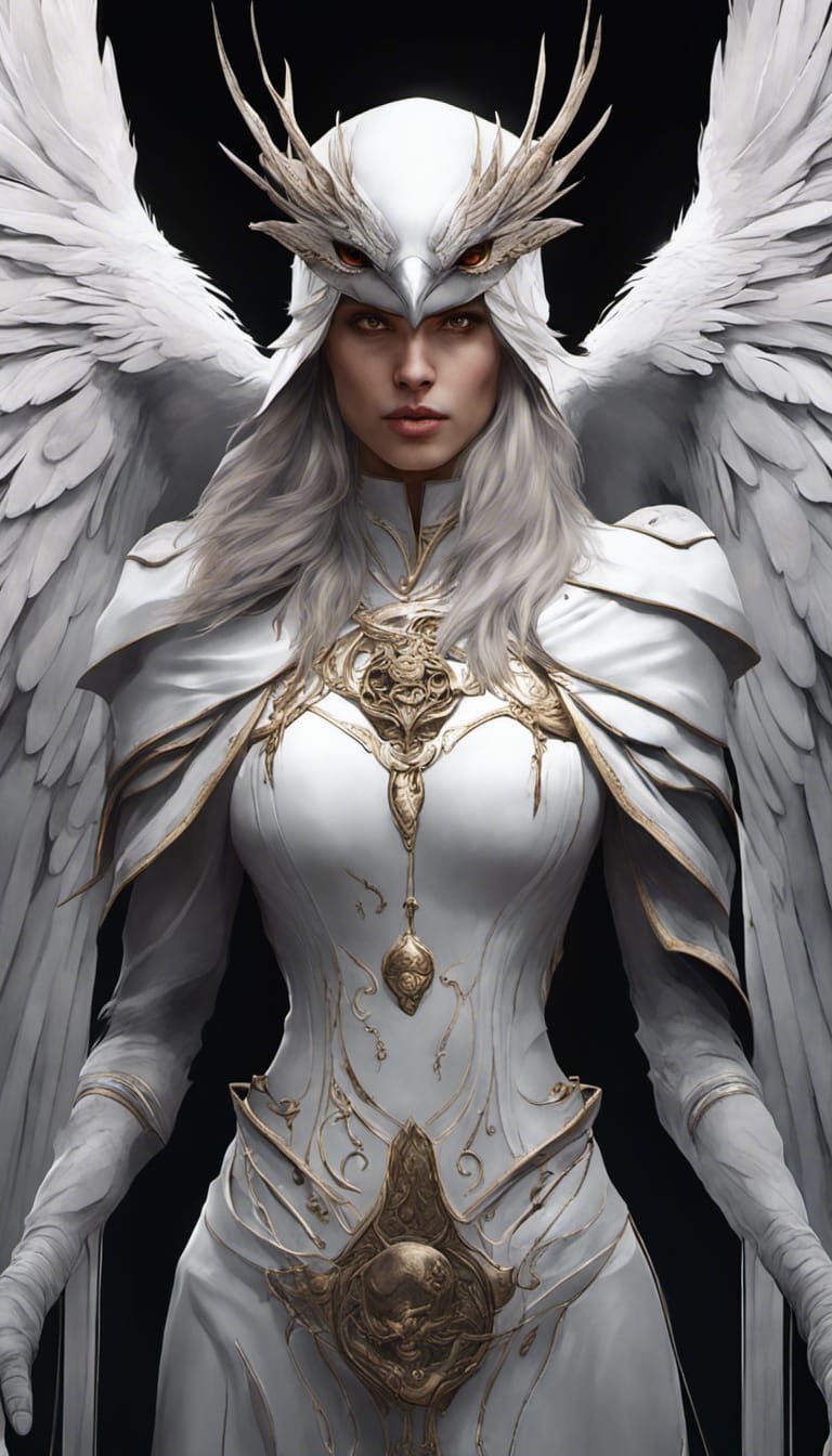 White Crow Portrait: A Dark Fantasy Masterpiece