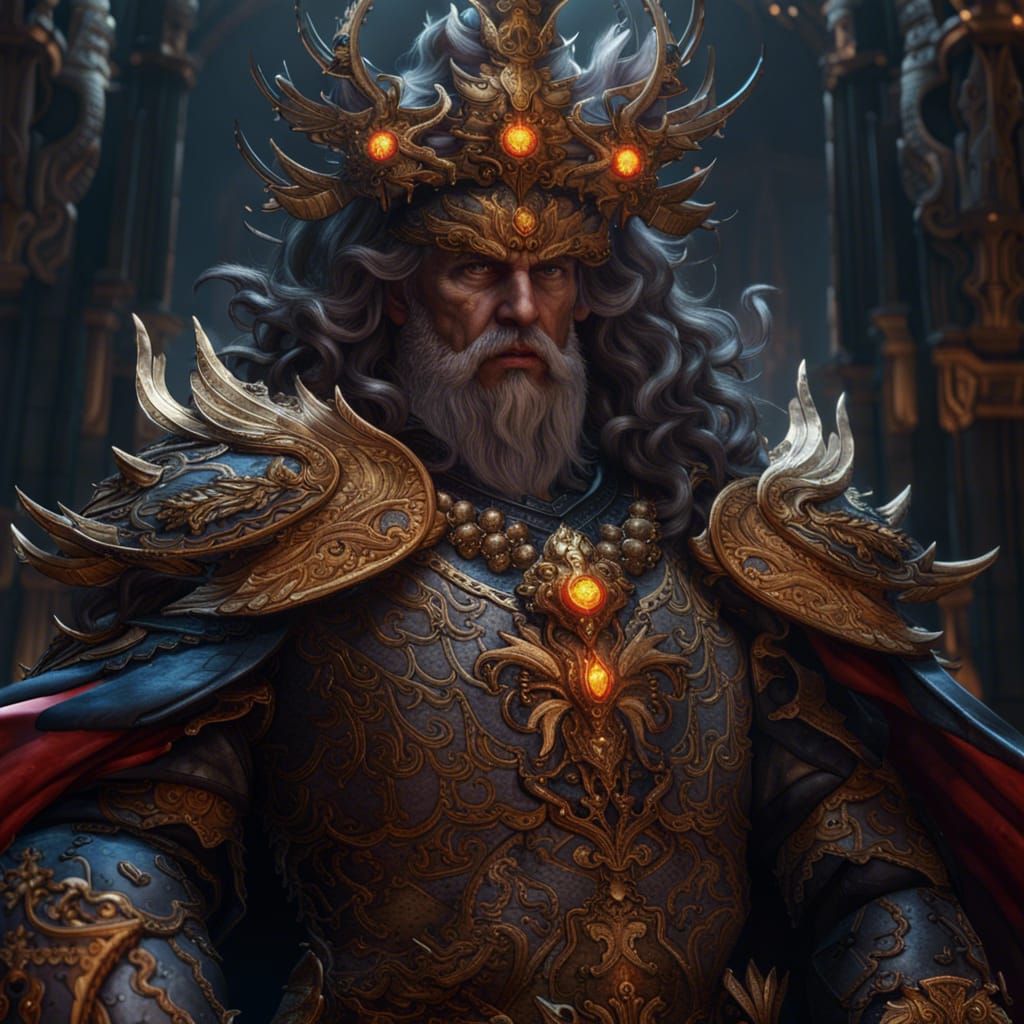 Fantastical King in Detailed Matte Painting