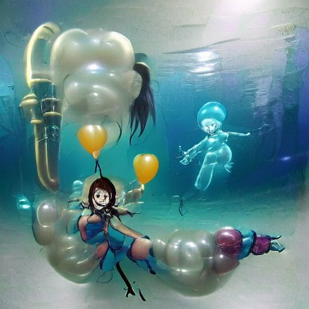 Underwater Dream: Girl with Balloons
