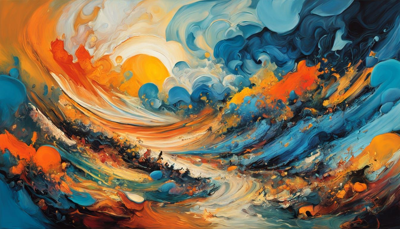 Surrealist Gingham Landscape with Swirling Patterns