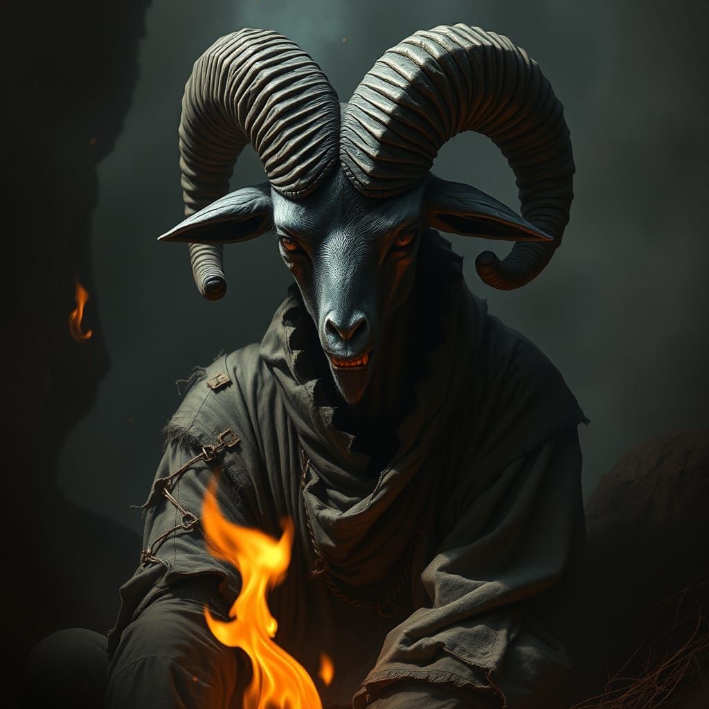 Tormented Dwarf in a Biomechanical Nightmare Landscape