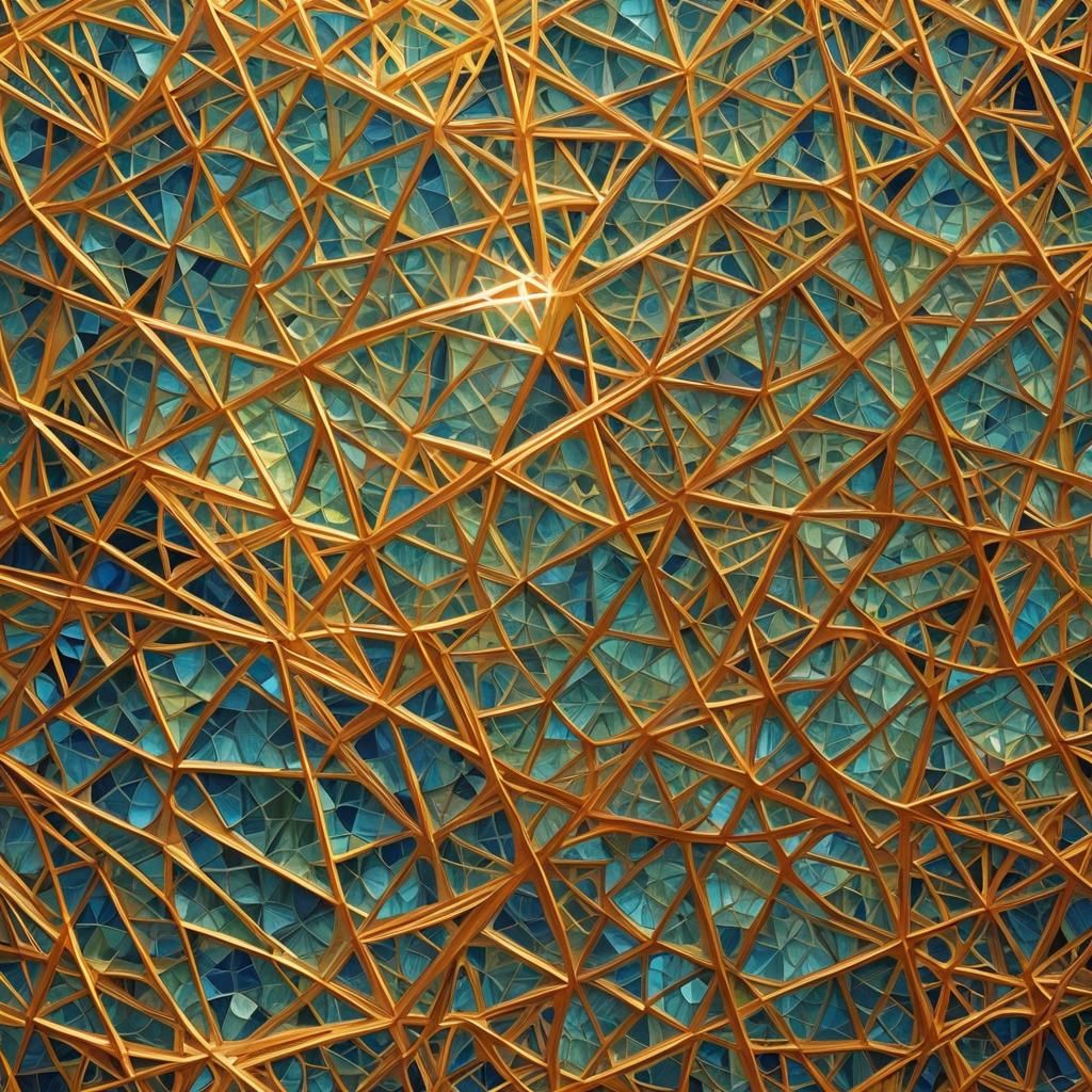 Golden Hour Diamond Fence in Vibrant Post-Impressionist Styl...