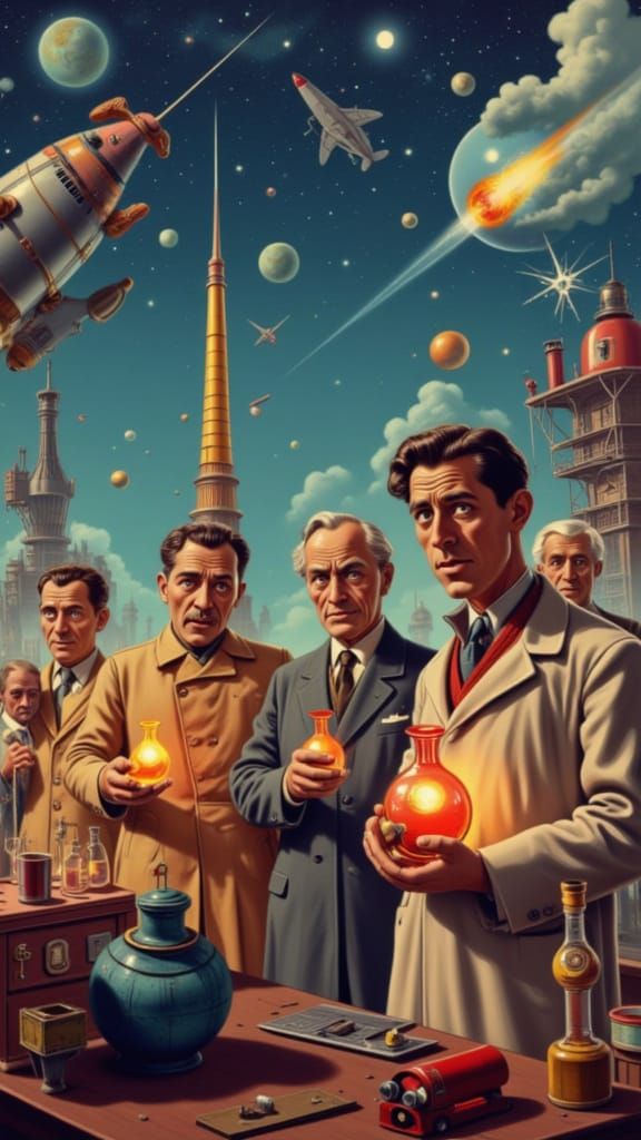 Soviet Sci-Fi Heroes in Epic 3D Cinematic Style