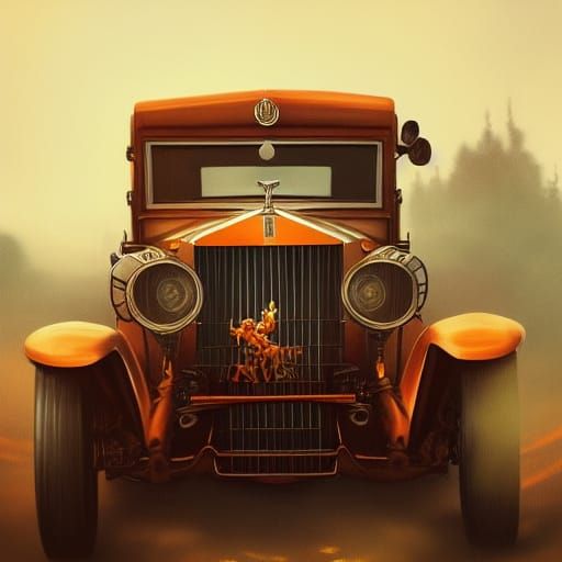 Pumpkin Rolls Royce: Hyperdetailed Concept Art