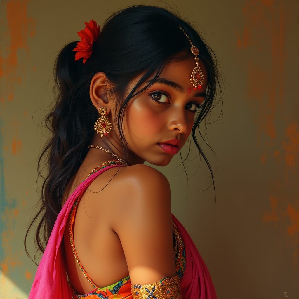 Traditional Indian Beauty in Warm Intimacy