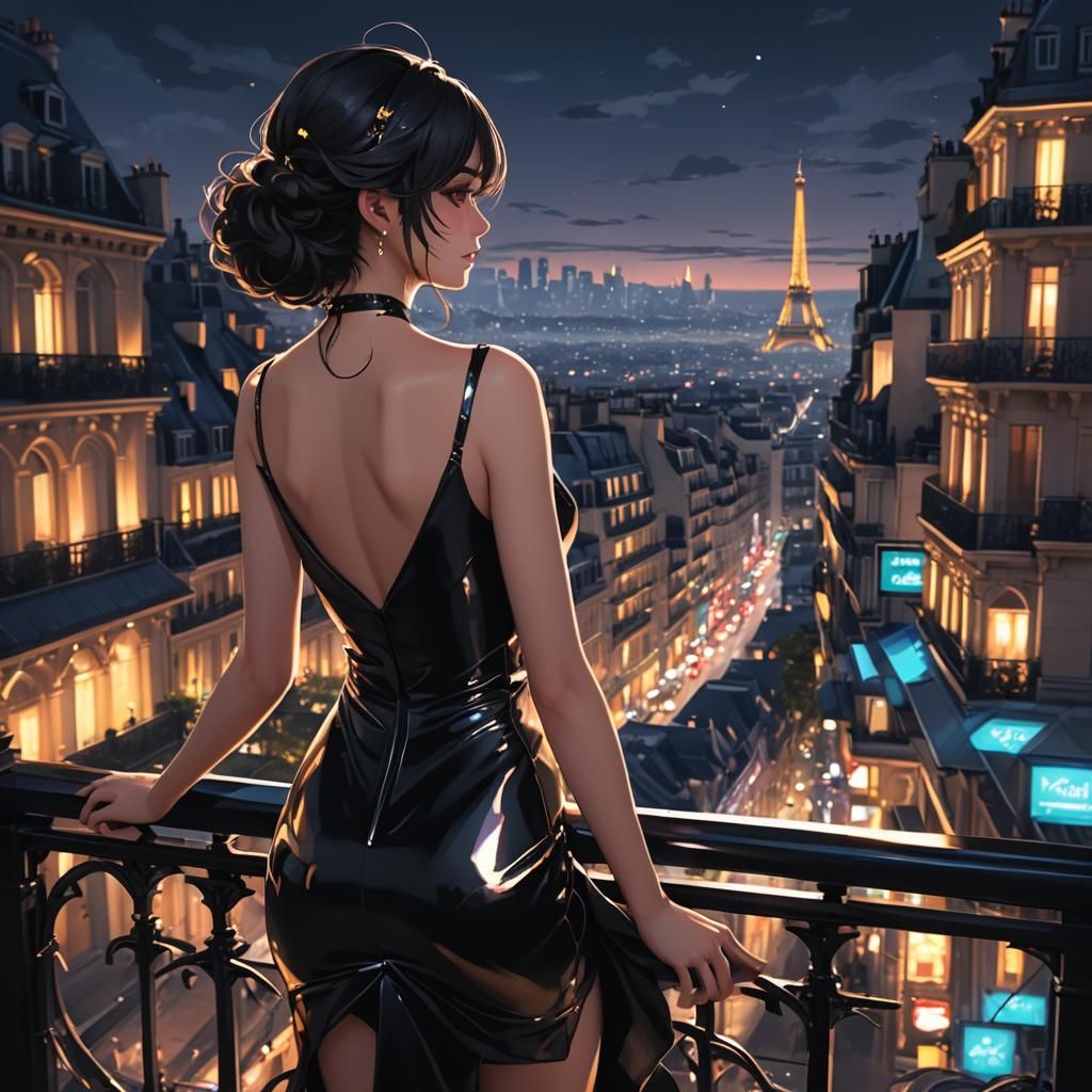Parisian Nightlife: Anime-Inspired 3D Portrait