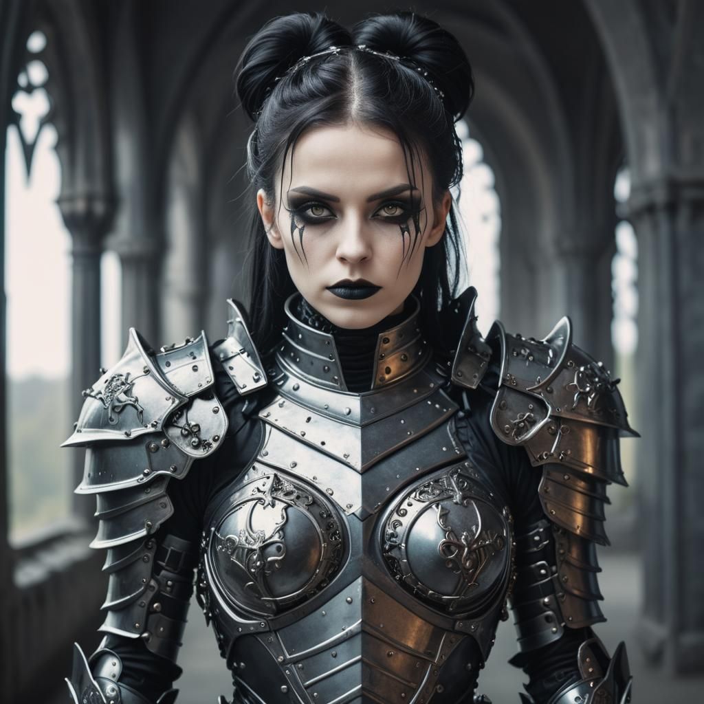 Cyborg Woman in Gothic Armor