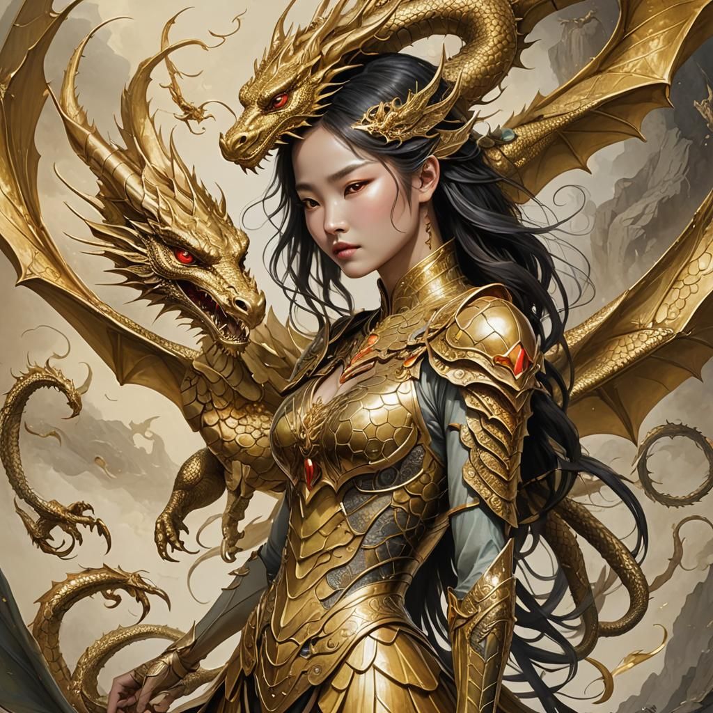 Golden Dragon Metamorphosis: Woman's Transformation