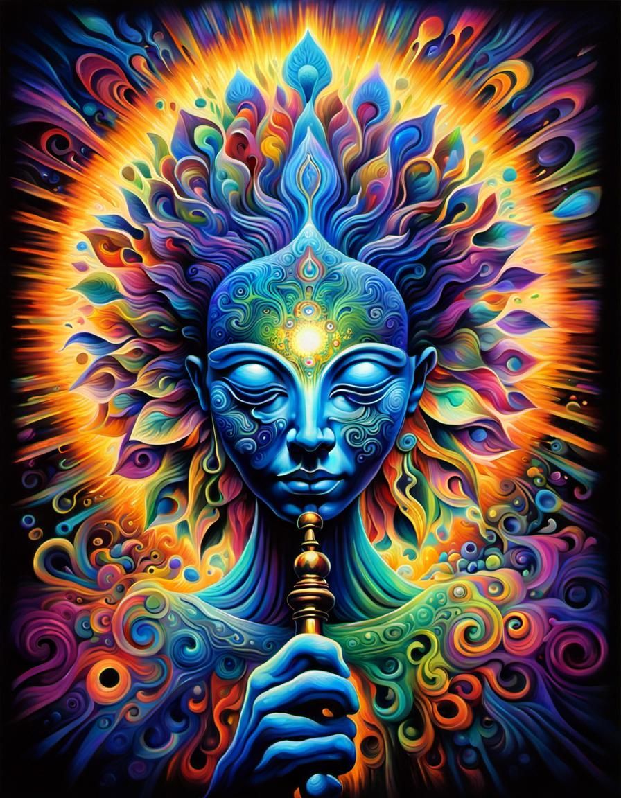 Psychedelic Key to Enlightenment in Expressionist Style