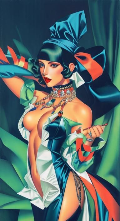 Art Deco Gambler Portrait in Tamara de Lempicka Style