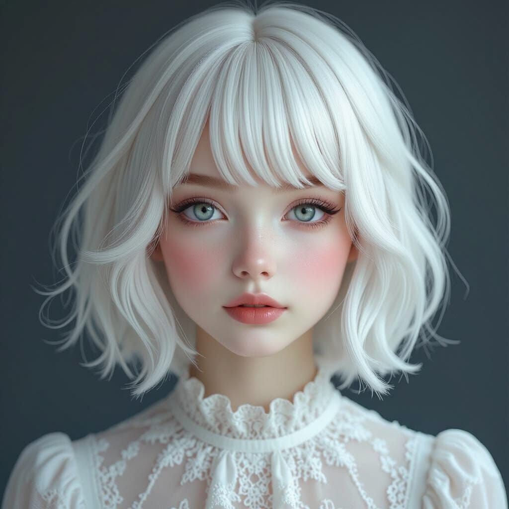 Albino Girl Portrait Inspired by Concept Art