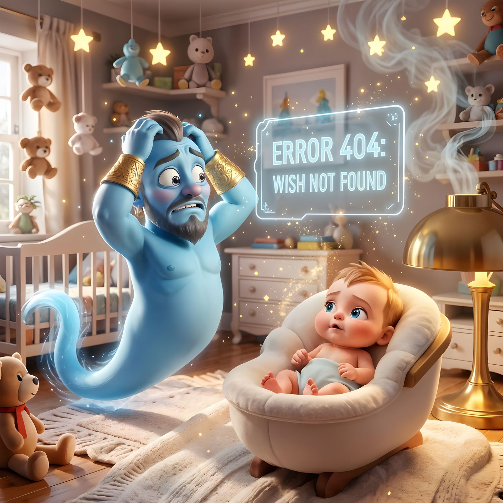 Bewildered Genie Sees 'Wish Not Found' Error