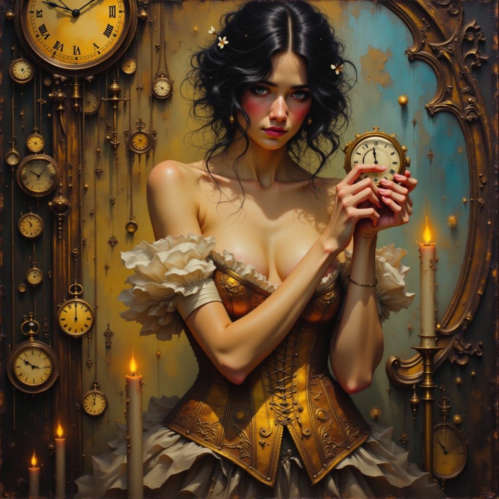 Chronomancer in Dreamlike Oil Painting Style