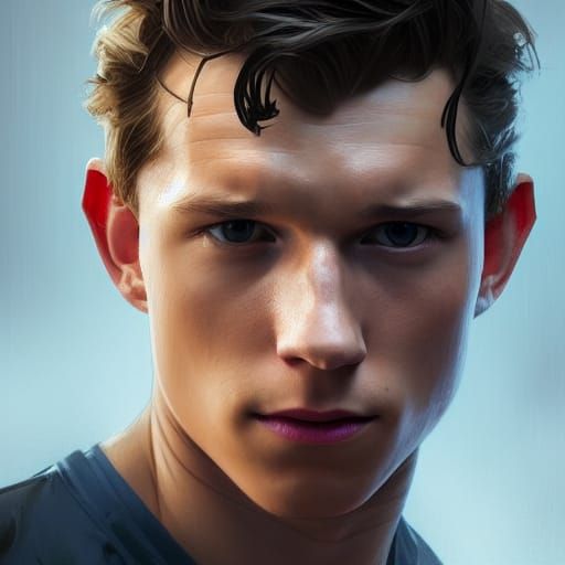 Tom Holland Portrait by Greg Rutkowski and Artgerm