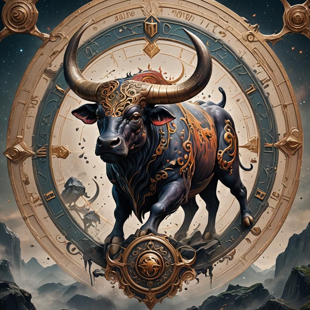 Taurus Zodiac Tattoo: Detailed Matte Painting