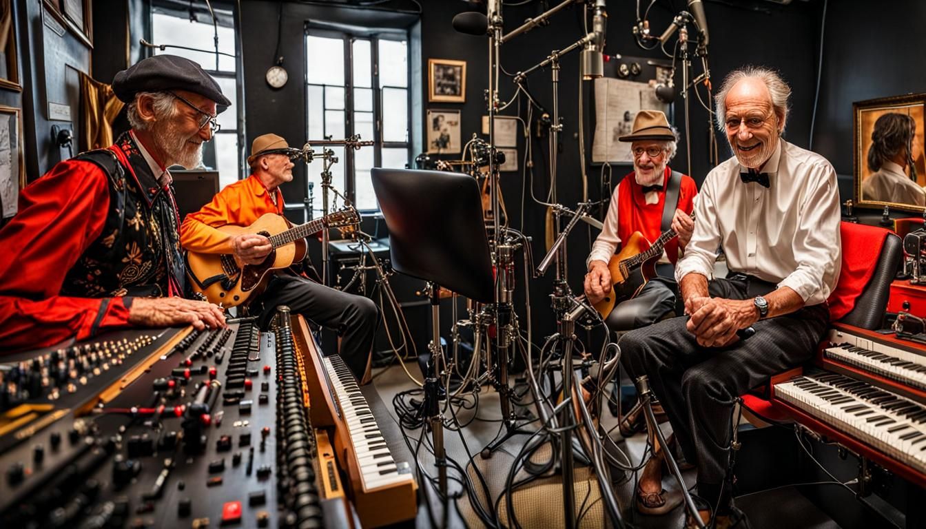 Surreal Restaurant Scene with Exotic Aliens and Celestial Cr...