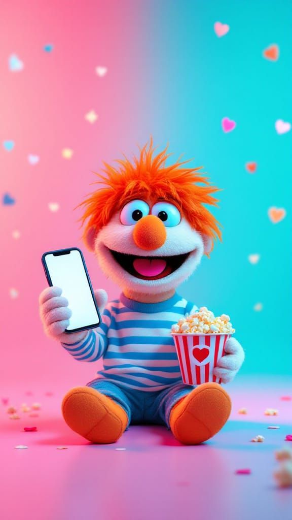 Friendly Puppet Mascot Promoting TikTok Follows