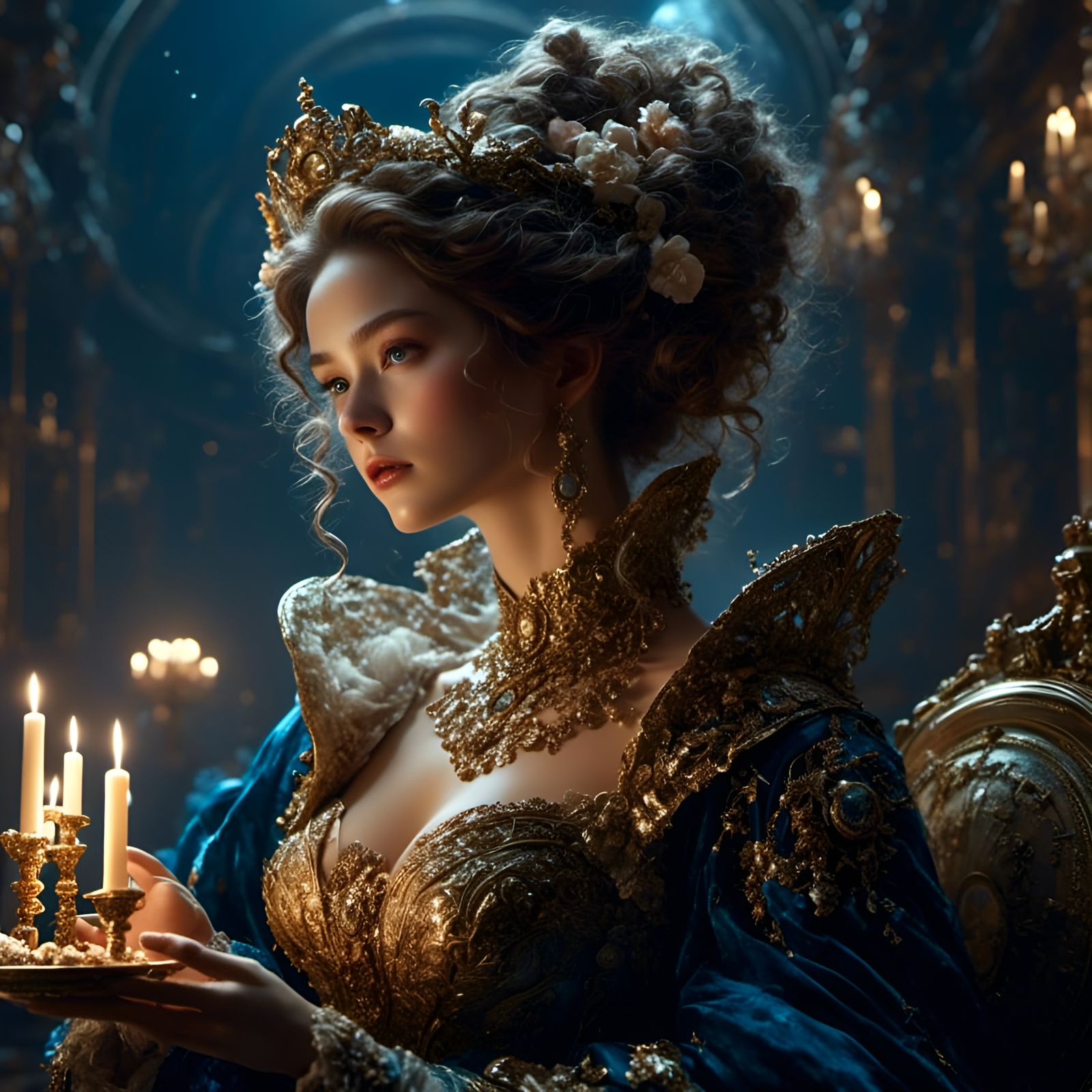 Jupiter Off-Gassing: Rococo Woman in Space