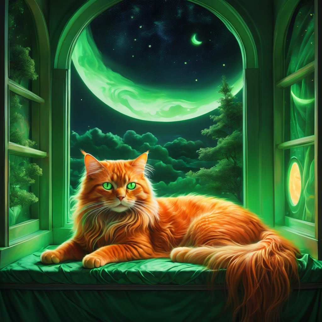 Neon green and neon orange