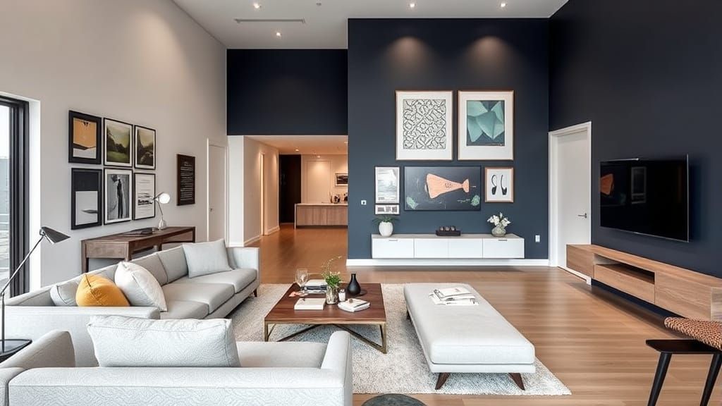 Modern Open-Plan Living Room with Scandinavian Design