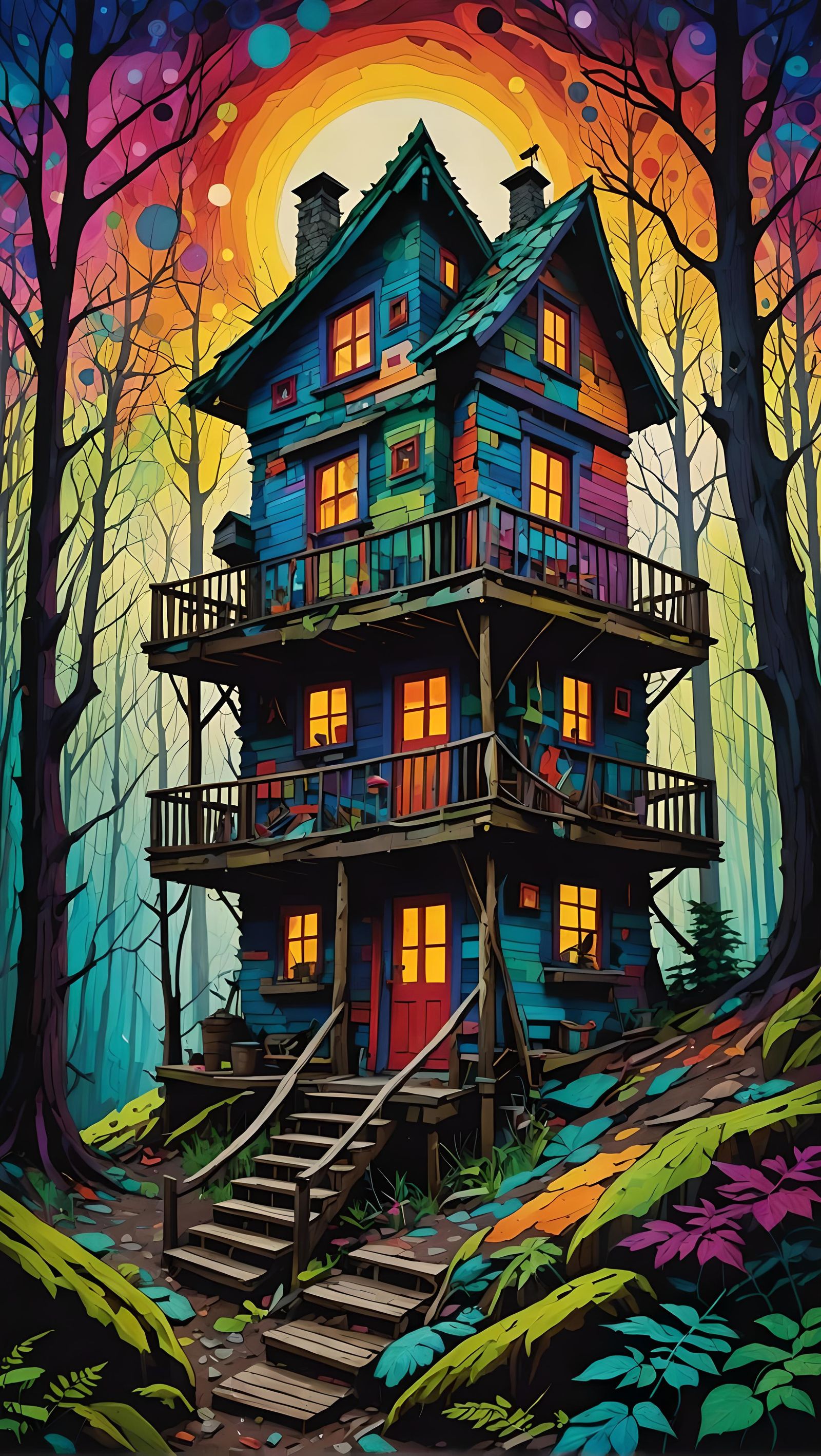 Ominous Psychopath's Shack in Mountain Forest