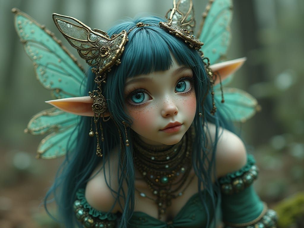 Biopunk Fairy in Cyberpunk Style