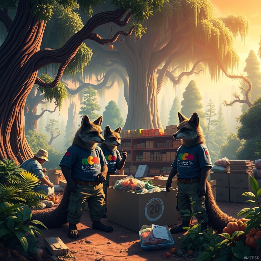 Mystical Coyotes Build a Vibrant Food Bank in a Sun-Drenched...