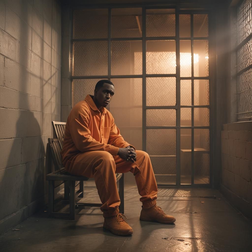 Man in Prison Cell: Cinematic Digital Painting